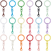54Pcs 18 Styles Spray Painted Iron & Alloy Keychain Clasps FIND-SC0016-26-1