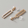 Plastic Imitation Pearl Beaded Geometric Dangle Stud Earrings EJEW-WH0013-57D-2