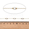 Handmade 304 Stainless Steel ABS Plastic Pearl Beaded Round Link Chains CHS-L032-01G-06-2
