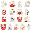 34Pcs 17 Styles Valentine's Day Alloy Enamel Pendants FIND-CJ0002-98-1