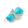 Halloween Dyed Synthetic Turquoise Pendants PALLOY-JF01598-04-4