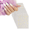 10 Sheets 10 Style Gold Stamping Wave French French Tips Nail Stickers MRMJ-HY0002-33-7
