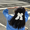 4Pcs 2 Colors Cloth Long Bowknot Hair Barrettes OHAR-LP0001-29A-3