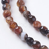 Faceted Round Dyed Natural Striped Agate/Banded Agate Beads Strands G-G581-4mm-M-3