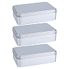 Rectangle Tinplate Metal Storage Boxes with Lid CON-WH0112-040-1