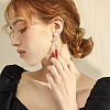 6Pairs 6 Color Eco-Friendly Brass Enamel Stud Earring Findings KK-NB0001-77-5
