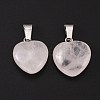 Heart Natural Rose Quartz Pendants G-Q371-07-1