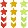 30Pcs 6 Styles Star & Arrow Waterproof PET Warning Stickers STIC-GF0001-20-1