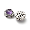Brass Pave Natural Amethyst Multi-Strand Links KK-D366-01P-C-2