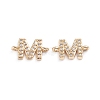 Brass Micro Pave Cubic Zirconia Letter Links ZIRC-I042-16G-M-1