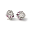 Brass Micro Pave Cubic Zirconia European Beads KK-U067-08P-04-1