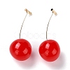 Lifelike Cherry Dangle Stud Earrings X-EJEW-F274-01D-2