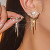 Brass Rhinestone Stud Earrings FS-WG4CB7C-02-1