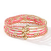 5Pcs Glass Seed Beads & CCB Beads Stretch Bracelets TB4137-5-1