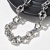 304 Stainless Steel Spiked Oval Link Chain Necklaces for Women Men NJEW-A043-01P-2