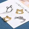 Women Cat Brass Leverback Earrings JE965A-5