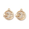 Brass Micro Pave Clear Cubic Zirconia Charms KK-F871-44G-1
