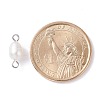 Natural Cultured Freshwater Pearl Bead Links Connectors PALLOY-JF01152-4