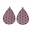 430 Stainless Steel Filigree Pendants X-STAS-S108-25A-03-2