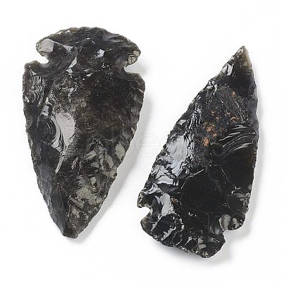 Rough Raw Natural Black Obsidian Beads G-H254-17-1