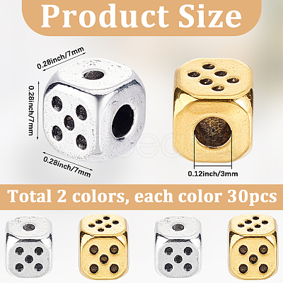 60Pcs Tibetan Style Alloy Beads TIBEB-SC0001-62B-1