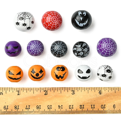 Printed Wood European Beads WOOD-FS0001-30-1
