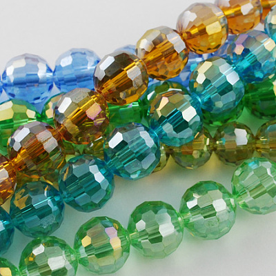 Electroplate Glass Bead Strands EGLA-R040-8mm-M-1