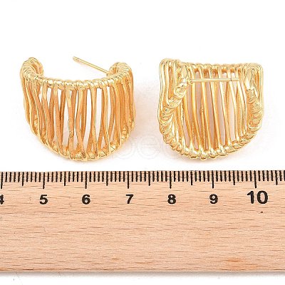 Brass Stud Earrings EJEW-P346-03G-1
