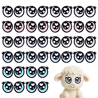 20 Pairs 5 Colors Felt Computerized Embroidery Iron on Sew on Patches PATC-PH0001-98-1