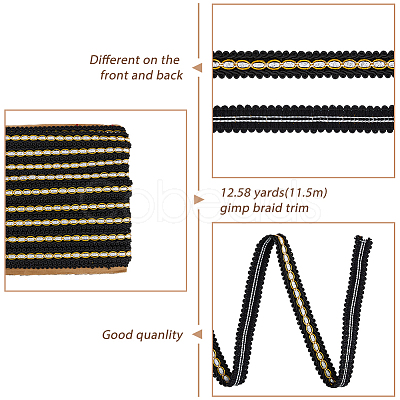 Centipede Braided Polyester Lace Trim OCOR-WH0092-02B-1
