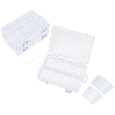 3Pcs 8 Grids PP Plastic Adjustable Dividers Boxes CON-PA0001-13-1