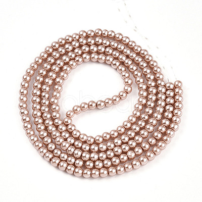 Baking Paint Pearlized Glass Pearl Round Bead Strands X-HY-Q003-4mm-11-1
