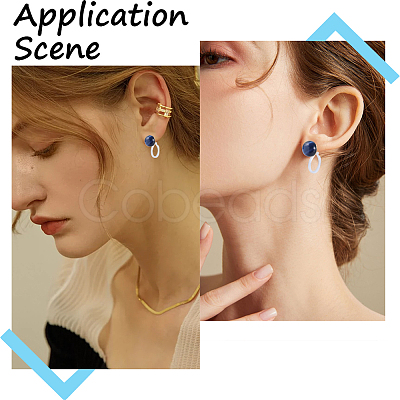 20Pcs 2 Styles 304 Stainless Steel & Plastic Clip-on Earring Findings STAS-SC0006-82-1