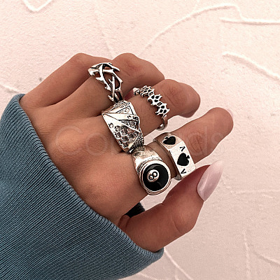 Alloy & Enamel Cuff Rings/Finger Rings FS-WGAFE84-01-1