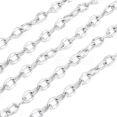 Tarnish Resistant 304 Stainless Steel Dapped Cable Chains CHS-D027-01P-1