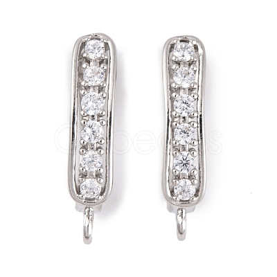Rack Plating Brass Cubic Zirconia Hoop Earring Findings KK-S374-04P-04-1
