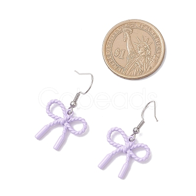 5 Pairs 304 Stainless Steel & Spray Plating Alloy Bowknot Dangle Earrings EJEW-JE06639-1