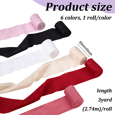 6 Rolls 6 Colors Polyester Ribbons OCOR-BC0006-36B-1
