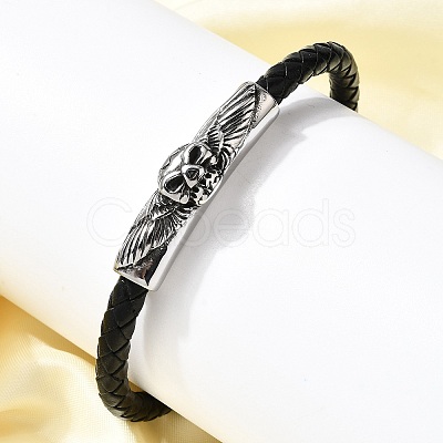 Braided Microfiber Leather Cord Bracelets BJEW-A092-01C-AS-1