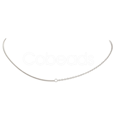 1.5MM Brass Cable Chain Curb Chain Necklaces for Women NJEW-JN05555-01-1