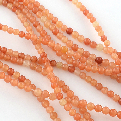 Natural Red Aventurine Round Beads Strands G-S148-8mm-1