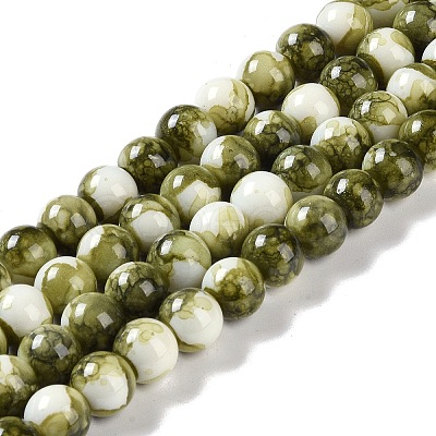 Baking Paint Glass Bead Strands GLAA-H031-01C-14-1