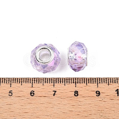 Baking Paint Transparent Glass European Beads GPDL-N004-C14mm-A04-1