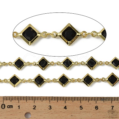 Brass Glass Rhombus Link Chains CHC-R001-05G-02-1