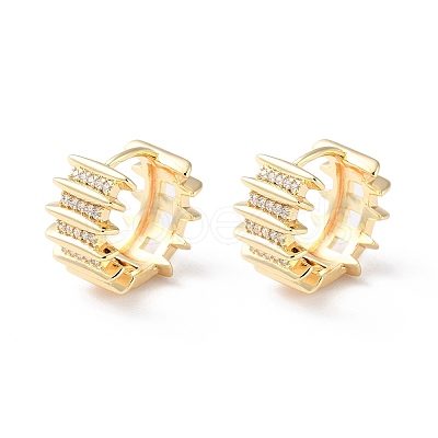 Brass Micro Pave Cubic Zirconia Hoop Earrings EJEW-P259-21G-1