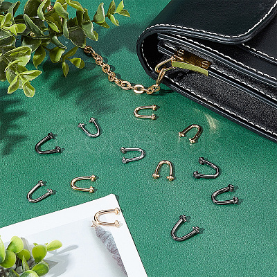 12 Sets 3 Colors Alloy Bag Side U Ring Hook DIY-WR0001-87-1