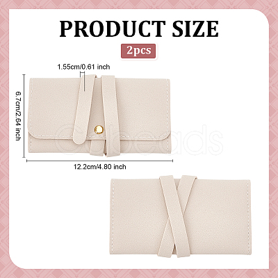 Rectangle PU Leather Envelope Travel Folding Rolls AJEW-WH048-966C-1