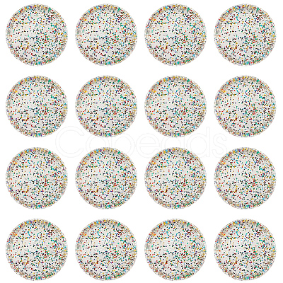 50Pcs Flat Round Glitter Powder Transparent Acrylic Loose Leaf Ring Round Binder Discs DIY-CP0012-15-1