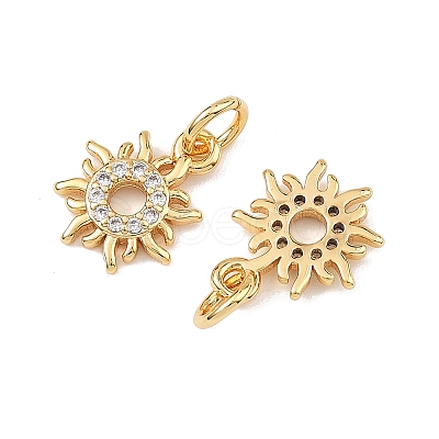 SHEGRACE Brass Clear Cubic Zirconia Charms XGRQ3P150-588G-1
