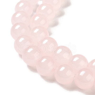 Baking Paint Imitation Jade Glass Round Bead Strands X-DGLA-Q021-8mm-02-1